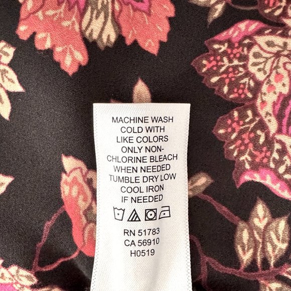 Maurices Black Floral Tunic Top Blouse - Plus Size 4 - Picture 7 of 8